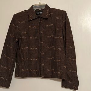Vintage Brown Animal Print Giancarlo Ferrari Jacket